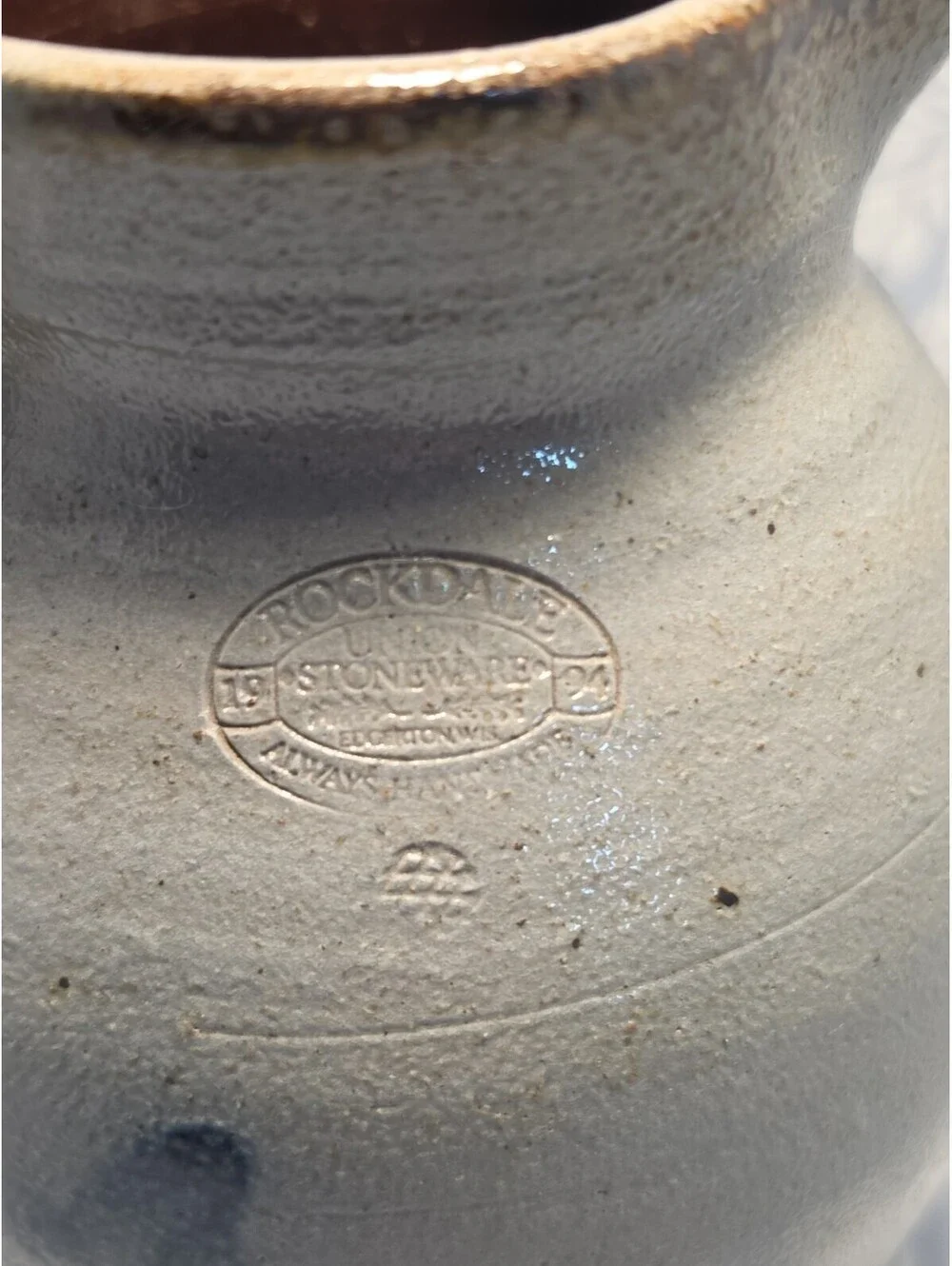 1994 Rockdale Stoneware Pitcher Edgerton, Wi. Community School 